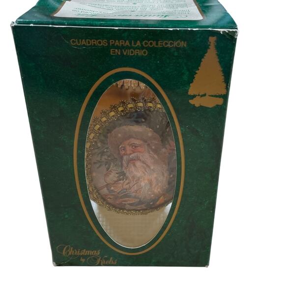 Santa On Silk Krebs Christmas Ornament 1912 Sint Niklaes Used Complete With Box - Picture 5 of 7